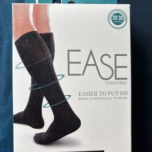 Ease Black Dress Socks for Men 20-30 mmHg size medium long NEW